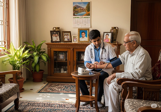 doctor visiting patient at home