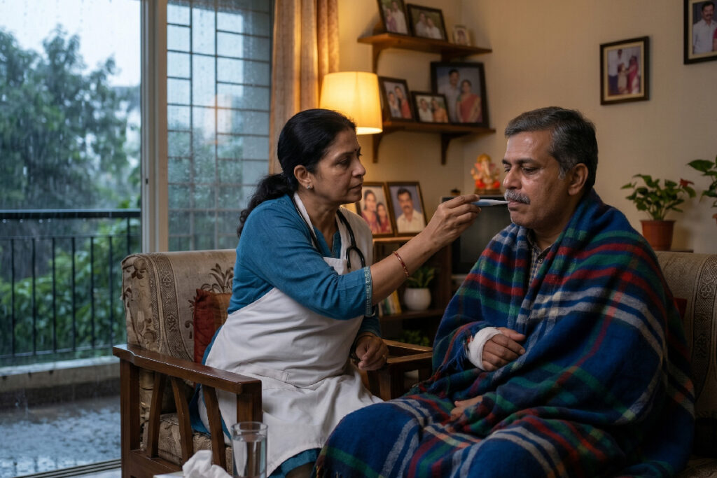 Monsoon Health Problems in Pune: When to Call a Home Doctor